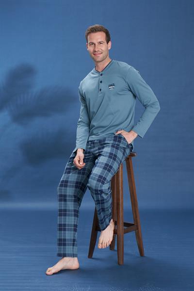 Erkek Penye Süprem Genç Önü Patlı Pijama Takımı | Yeşil 2150