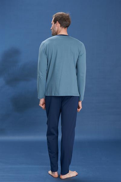 Erkek Penye Süprem Genç Önü Patlı Pijama Takımı | Yeşil 2115