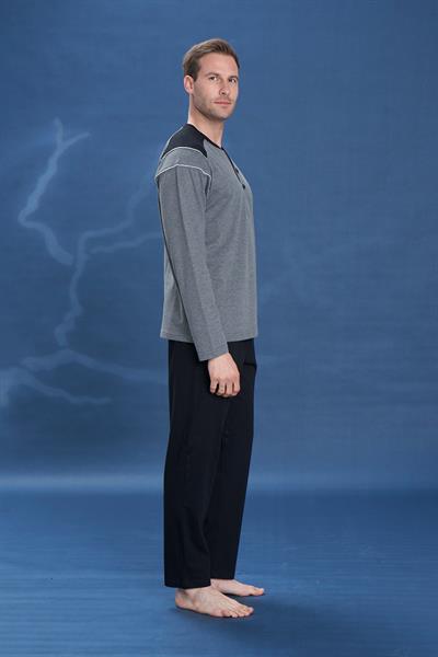 Erkek Penye Süprem Genç Önü Patlı Pijama Takımı | Antrasit 2130