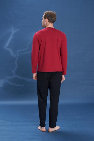 Erkek Penye Süprem Genç Önü Patlı Pijama Takımı | Bordo 2131