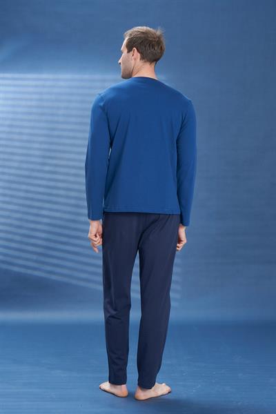 Erkek Penye Süprem Genç Önü Patlı Pijama Takımı | 2103 Mavi