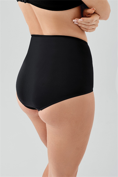 Kadın Tül Detay Yüksel Bel Korseli Bato Külot | Siyah 9304