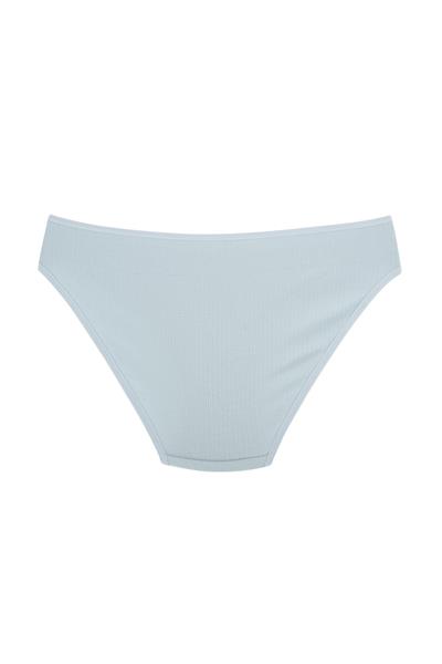 Fitilli Ribana Pamuklu Esnek Rahat Slip Bikini Külot | Mavi 26000