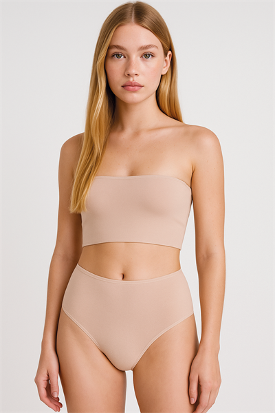 Kadın Bambu Kumaş Yüksek Bel Külot | Ten 2572