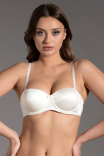 Çıkarılabilir Askılı Straplez Desteksiz Sütyen | Ekru 7050