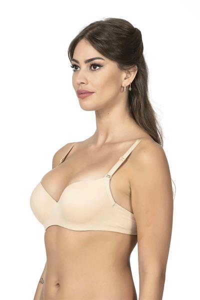 Desteksiz Boş Kap Balenli Dikişsiz Sütyen | Ten 1108