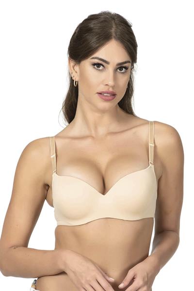 Desteksiz Boş Kap Balenli Dikişsiz Sütyen | Ten 1108