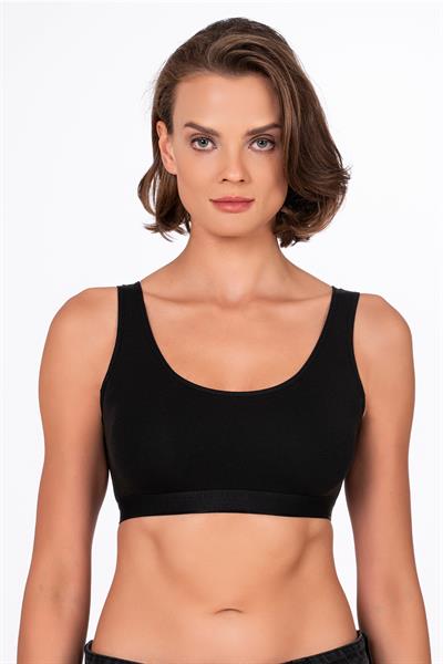 Kadın Düz Sporcu Sütyen – Esnek Rahat Form | Siyah 5016
