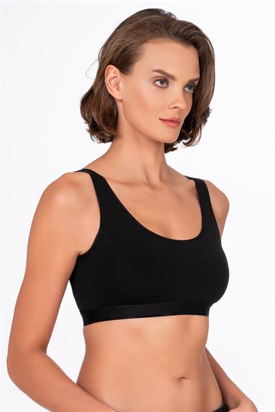 Kadın Düz Sporcu Sütyen – Esnek Rahat Form | Siyah 5016