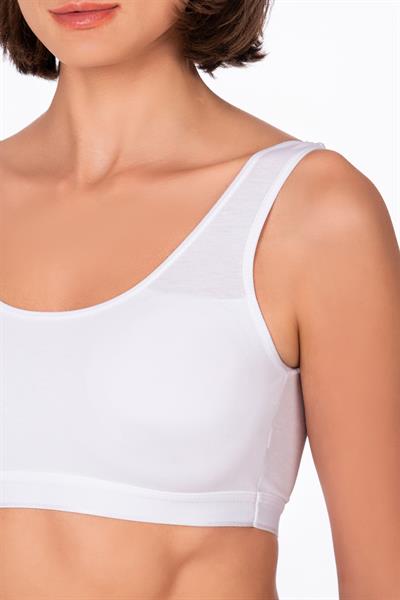 Kadın Düz Sporcu Sütyen – Esnek Rahat Form | Beyaz 5016