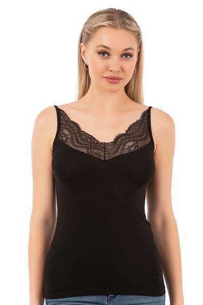 Kadın İp Askılı Modal Atlet | Siyah 26954