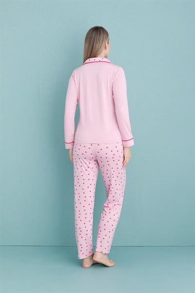 Kadın Milan Genç Önden Düğmeli Pijama Takımı | Pembe 50904-658