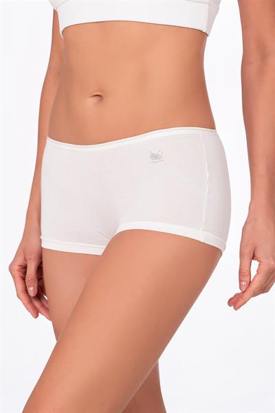 Kadın Modal Pamuklu Yumuşak Boxer Şort | Ekru K23920