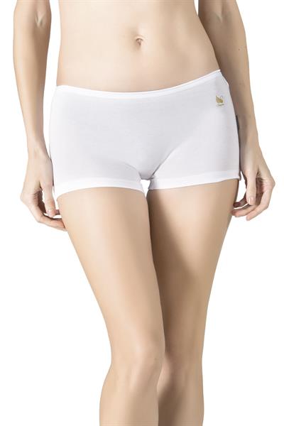 Kadın Modal Pamuklu Yumuşak Boxer Şort | Beyaz K23920