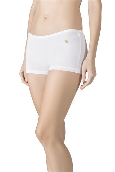 Kadın Modal Pamuklu Yumuşak Boxer Şort | Beyaz K23920
