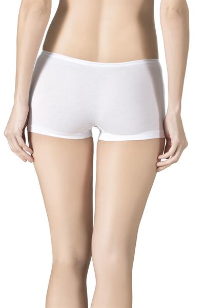 Kadın Modal Pamuklu Yumuşak Boxer Şort | Beyaz K23920