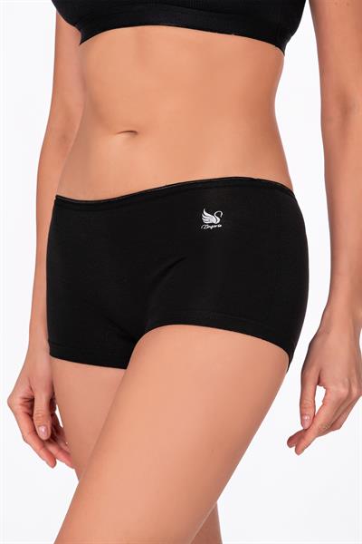 Kadın Modal Pamuklu Yumuşak Boxer Şort | Siyah K23920