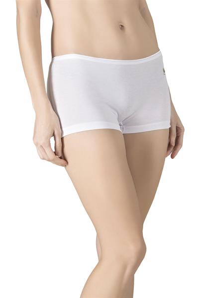 Kadın Modal Pamuklu Yumuşak Boxer Şort | Beyaz K23920