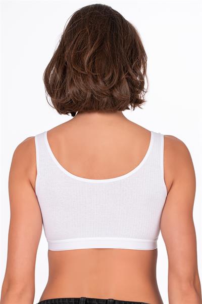 Kadın Pamuklu Kaşkorse Sporcu Sütyen | Beyaz 5044