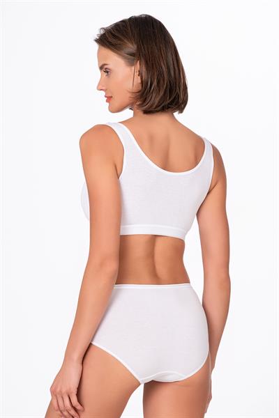 Kadın Pamuklu Yüksek Bel Bato Modal Külot | Beyaz K23922