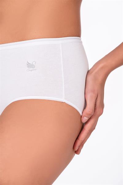 Kadın Pamuklu Yüksek Bel Bato Modal Külot | Beyaz K23922