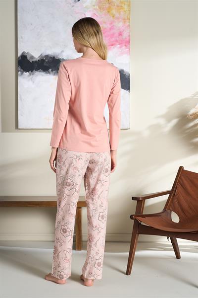 Kadın Penye Süprem Battal Önü Patlı Pijama Takımı | Yavruağzı 3107