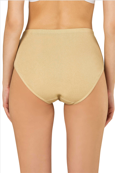 Kadın Yüksek Bel Pamuklu Ribana Slip Külot – Esnek & Rahat | Ten K0305
