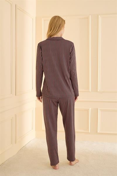 Kadın Sandy Genç Önden Düğmeli Pijama Takımı | Pudra 19103-129