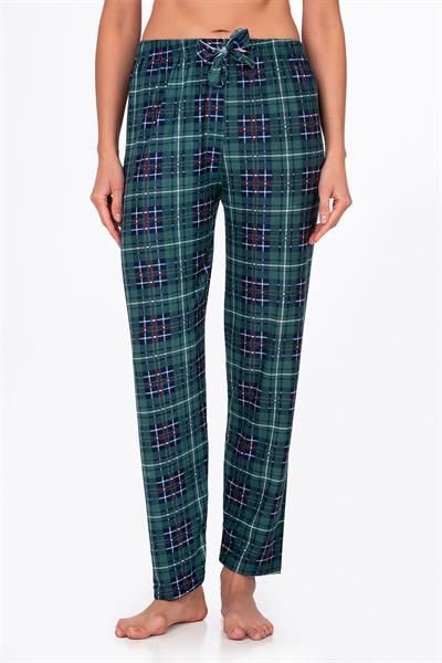 Kadın Süet Kareli Pijama Tek Alt