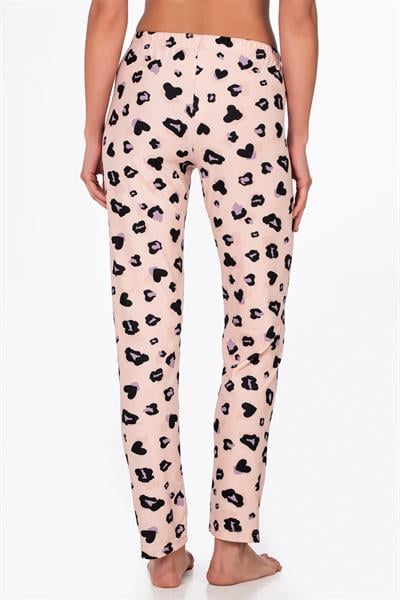 Kadın Süet Leopar Desenli Pijama Tek Alt