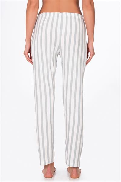 Kadın Süet Çizgili Pijama Tek Alt