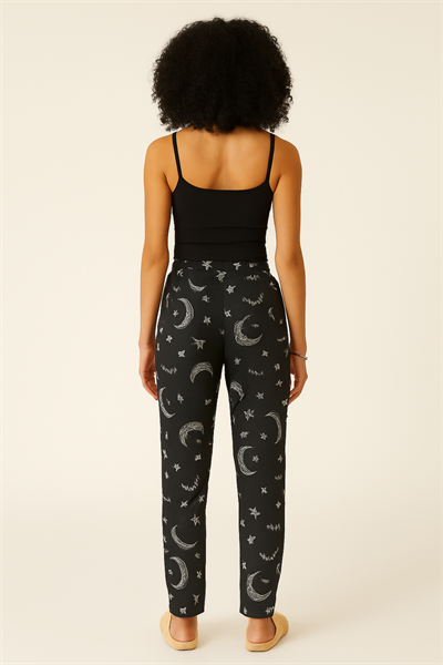 Kadın Süet Pijama Tek Alt | Ayyıldız Siyah