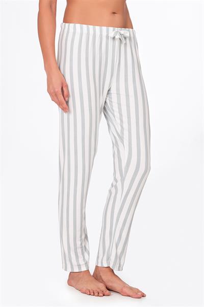 Kadın Süet Çizgili Pijama Tek Alt