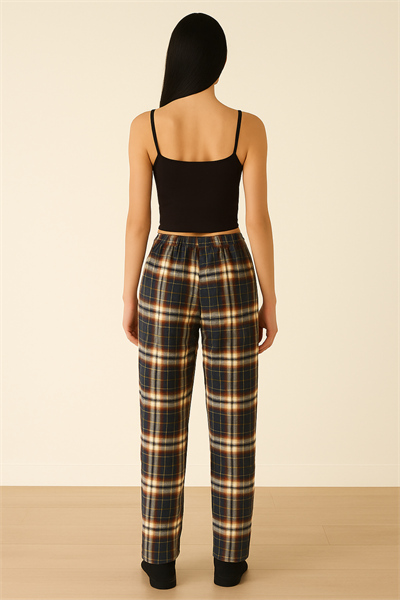 Kadın Süet Pijama Tek Alt | Kahve