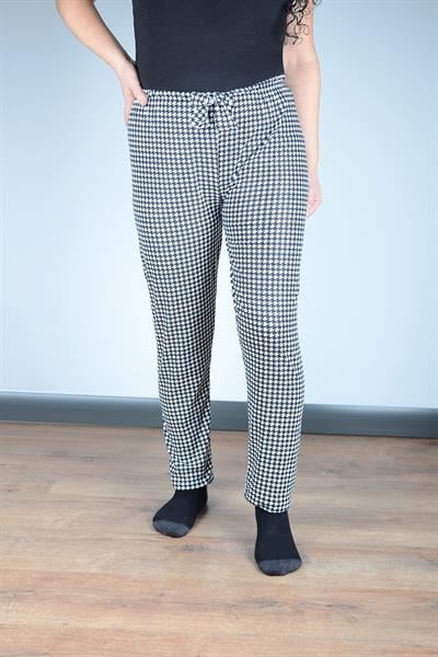 Kadın Süet Pijama Tek Alt | Kırmızı Siyah