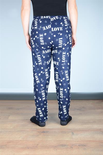 Kadın Süet Pijama Tek Alt | Lacivert Love