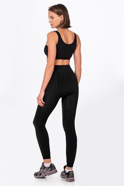 Kadın Termal Peluş Tayt | Siyah