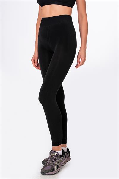 Kadın Termal Peluş Tayt | Siyah