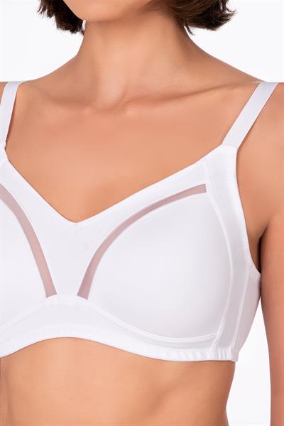 Kadın Tül Detay Toparlayıcı Sütyen | Beyaz 706
