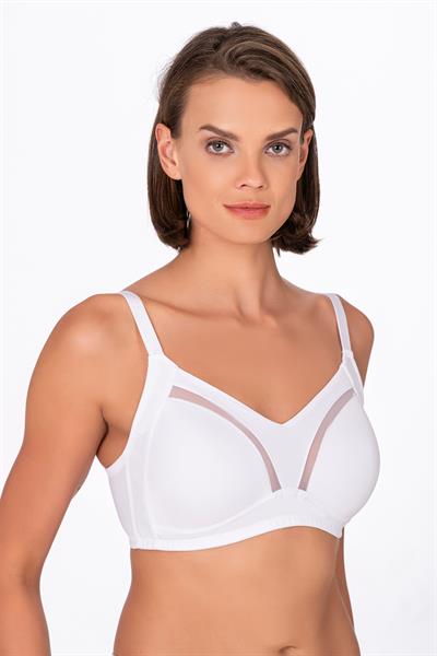 Kadın Tül Detay Toparlayıcı Sütyen | Beyaz 706