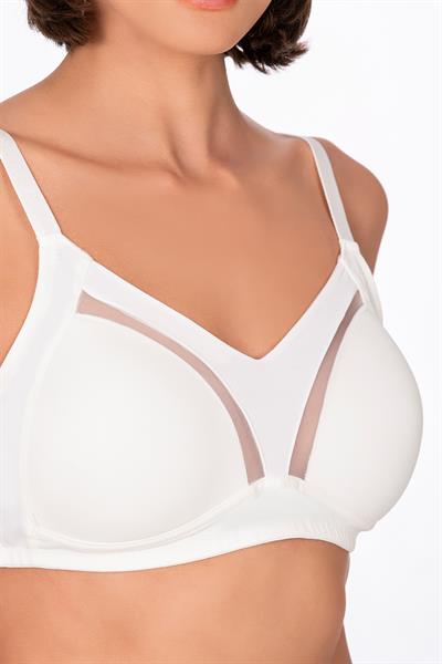 Kadın Tül Detay Toparlayıcı Sütyen | Ekru 706