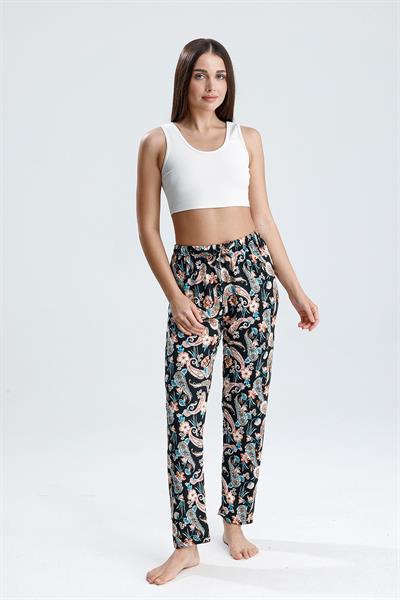 Kadın Şal Desenli Uzun Pijama Pantolon 