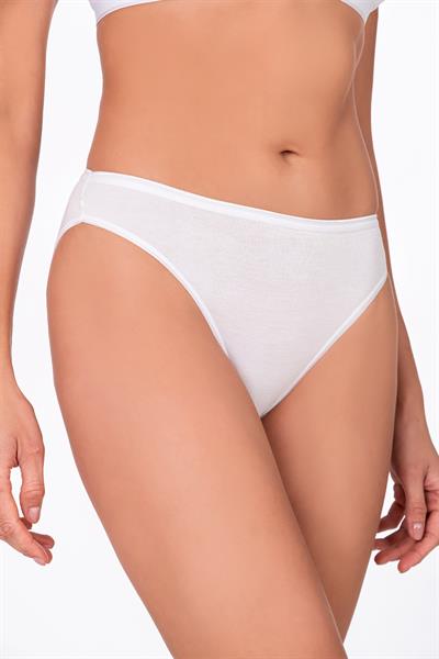Kadın Viskon Esnek Rahat Slip Külot | Beyaz K23926