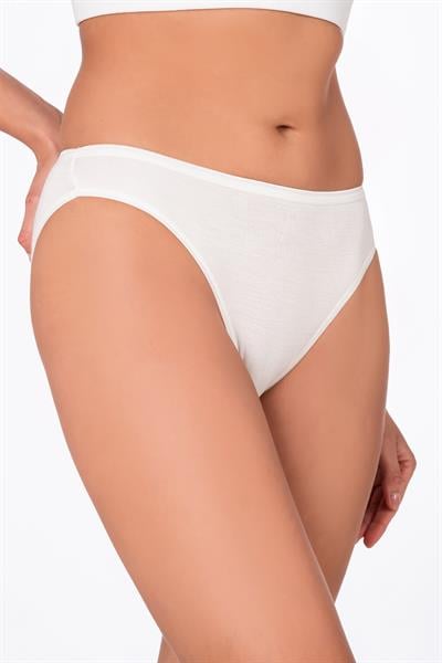 Kadın Viskon Esnek Rahat Slip Külot | Ekru K23926