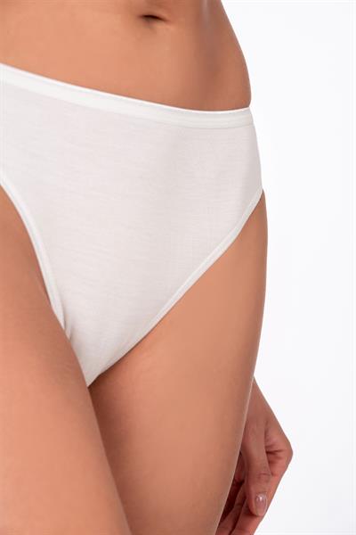 Kadın Viskon Esnek Rahat Slip Külot | Ekru K23926