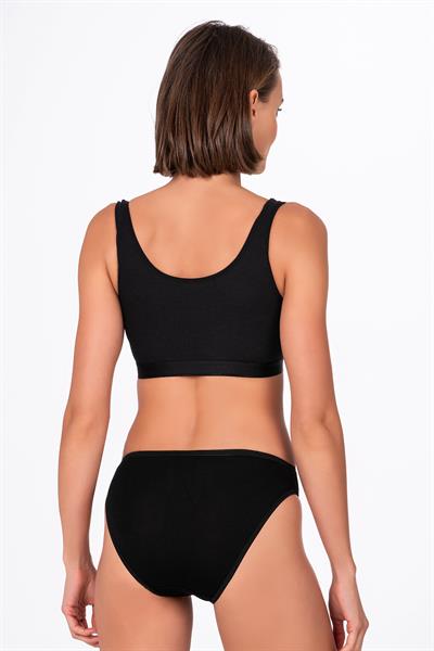 Kadın Viskon Esnek Rahat Slip Külot | Siyah K23926