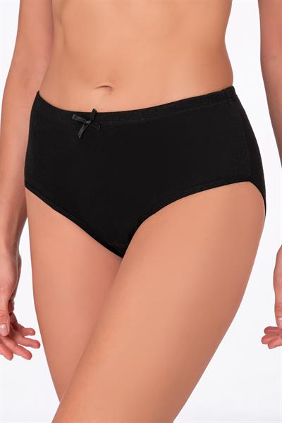 Kadın Yüksek Bel Pamuklu Ribana Slip Külot 3lü Paket – Esnek & Rahat | Siyah K0305