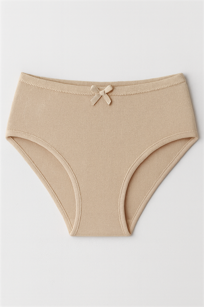 Kadın Yüksek Bel Pamuklu Ribana Slip Külot 3lü Paket – Esnek & Rahat | Ten K0305