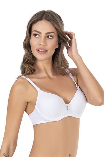 Kaplı Balenli Emzirme Sütyeni | Beyaz 3628