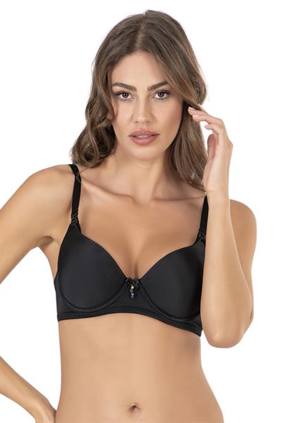 Kaplı Balenli Emzirme Sütyeni | Siyah 3628